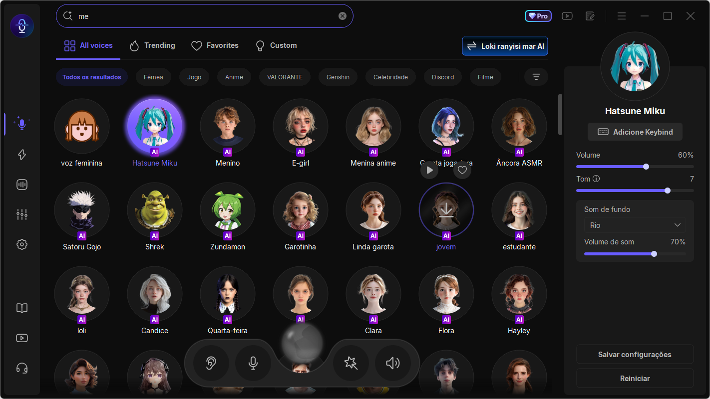 Captura de tela dos efeitos sonoros do EaseUS