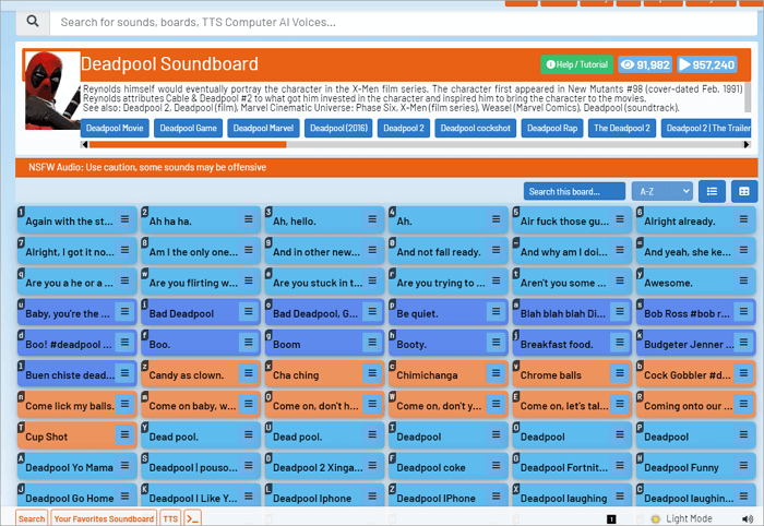 101 soundboards deadpool soundboard