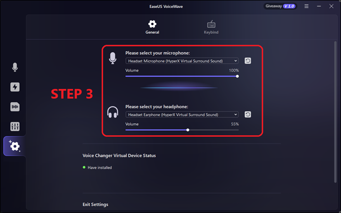 definir as configurações gerais
