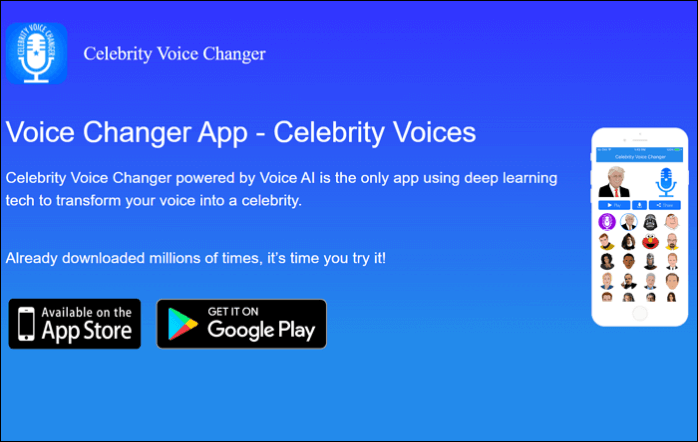 Trocador de voz de celebridades