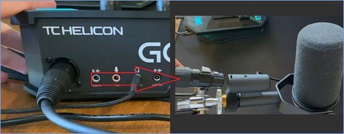 connectez le câble XLR à votre microphone