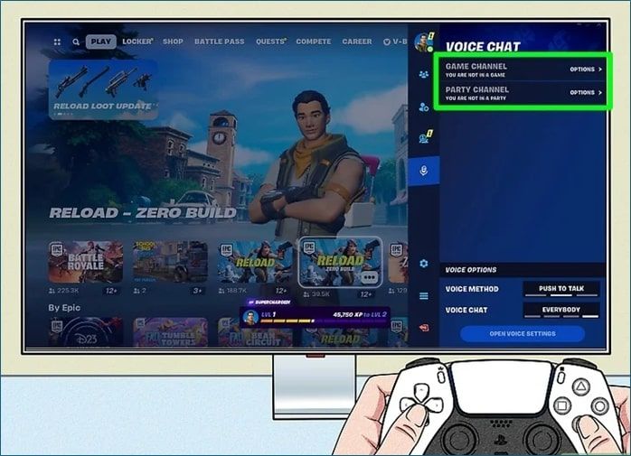 Vérification du canal de discussion vocale correcte de fortnite.jpg