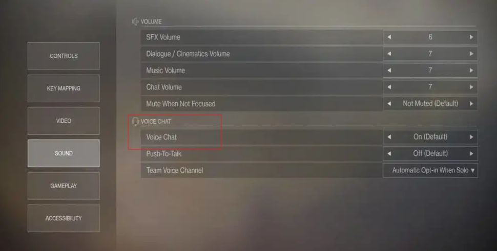 destiny 2 settings voice chat