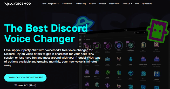 Voicemod ボイスチェンジャー インターフェース