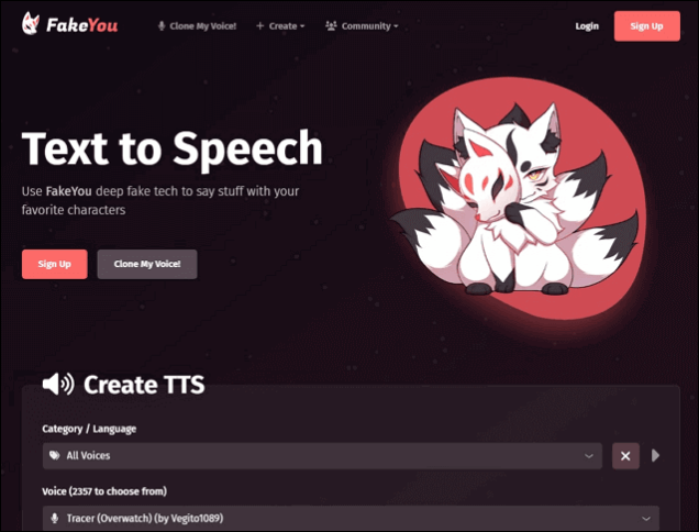 trocador de voz falso