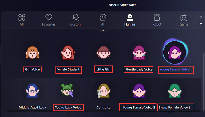 voice filters screenshot of easeus voicewave