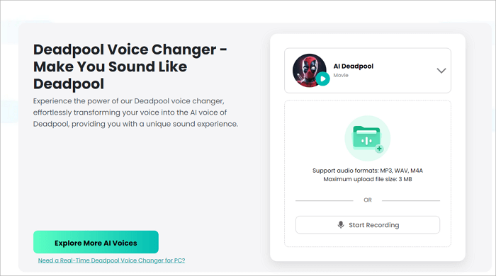 trocador de voz do fineshare deadpool