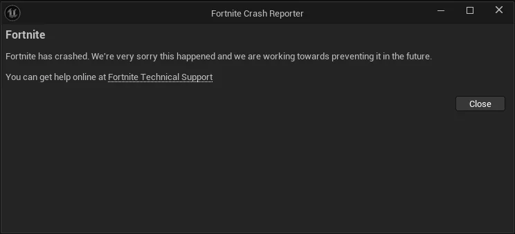 fortnite crashing on pc screenshoot