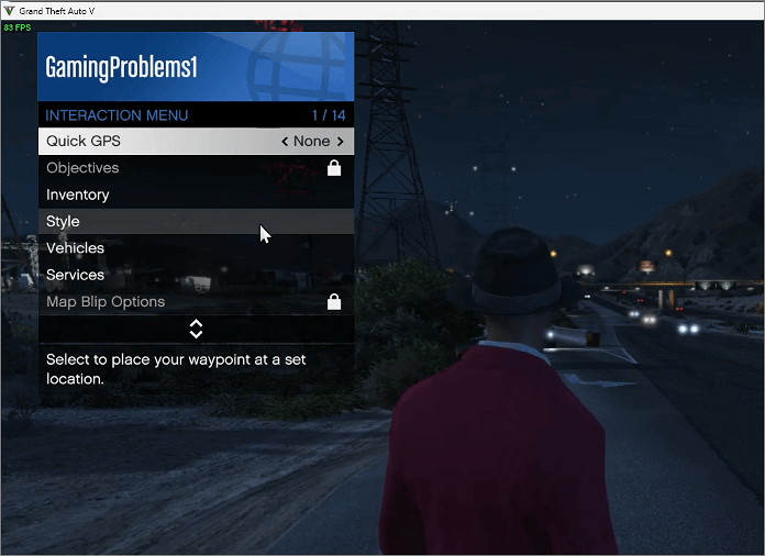 abrir el menú de interacción