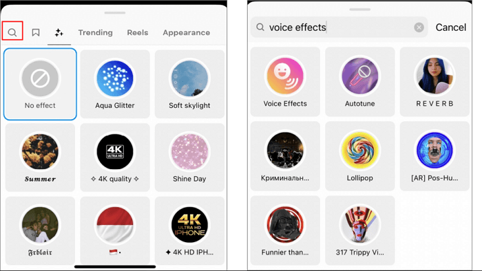 search-for-voice-effects-on-reels