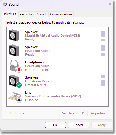 Set VB-Cable as Default Audio Device