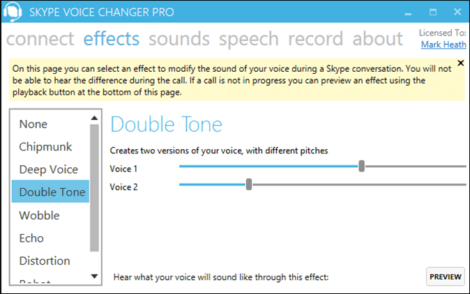 trocador de voz skype
