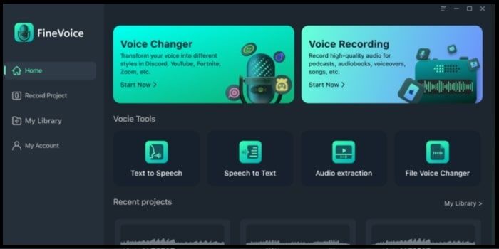 interface da ferramenta fineshare finvoice