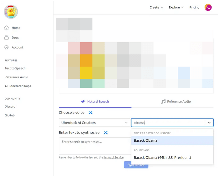 Cambia voce Uberduck