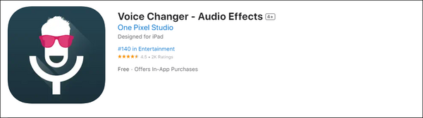 efeitos de áudio e trocador de voz