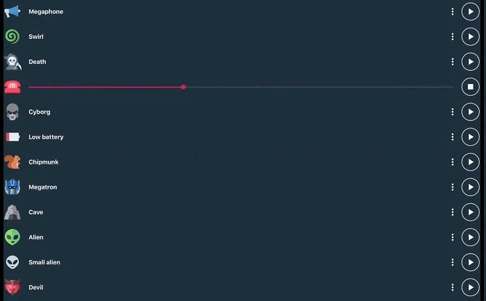 cambiador de voz efectos de audio