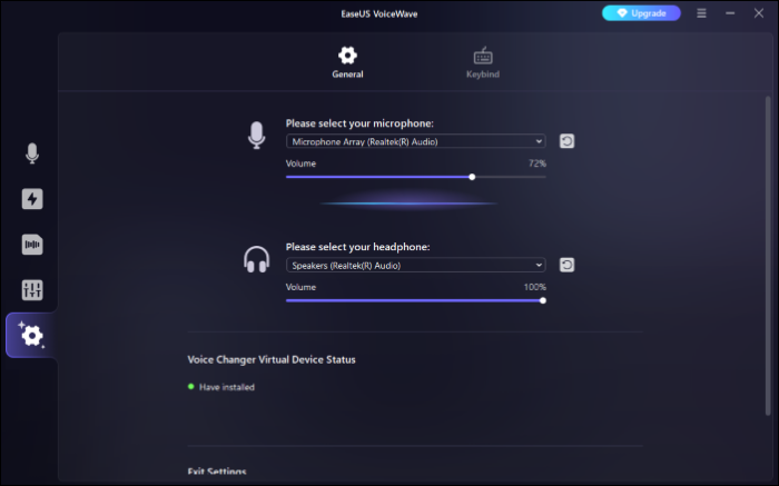 configure the settings