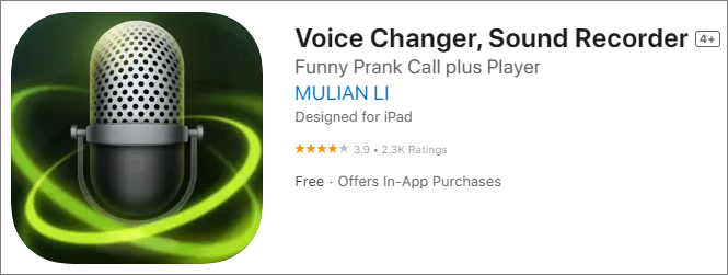 trocador de voz e gravador de som