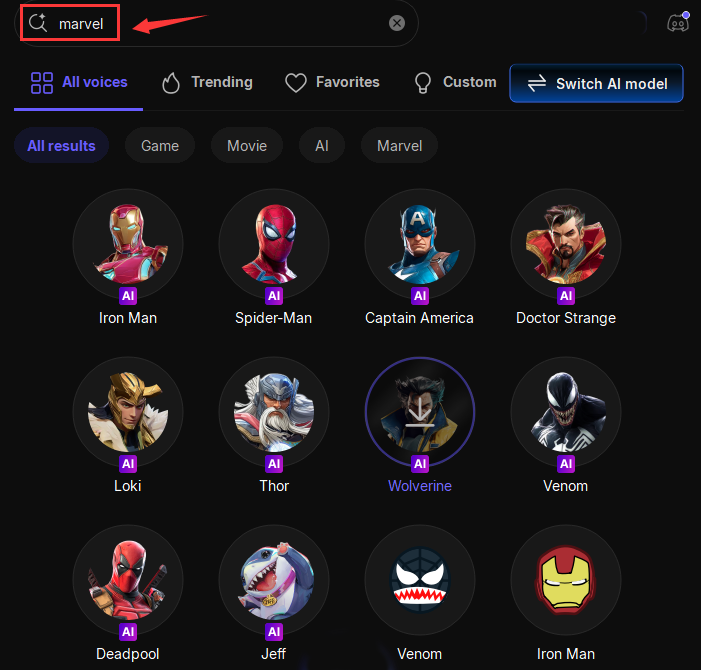 voicewave marvel related voices