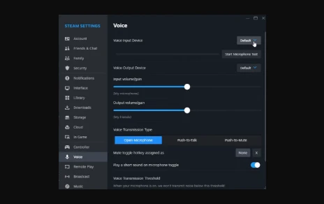set input device in steam