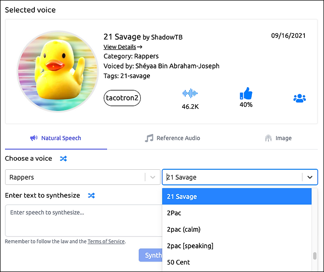 UberDuck 음성 체인저